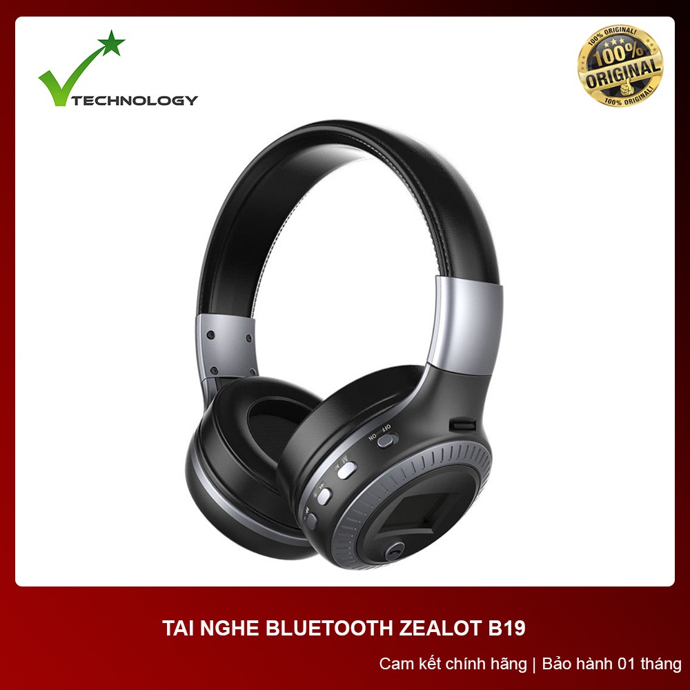 Tai nghe Bluetooth không dây ZEALOT B19 Headphone Bluetooth stereo Bass có micro FM Radio Thẻ TF, màn hình LCD | BigBuy360 - bigbuy360.vn
