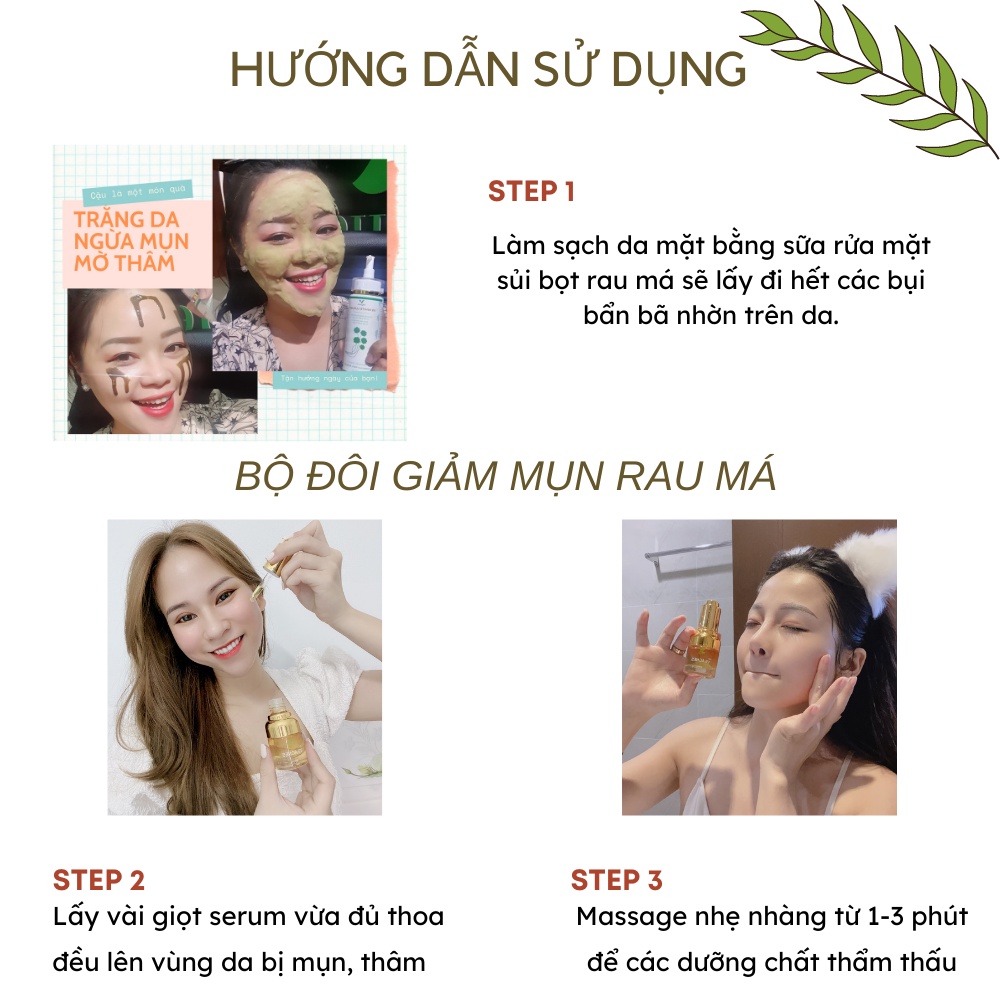 Combo giảm mụn, Combo loại bỏ mụn, Xóa mụn, Mờ thâm, Dưỡng Trắng Da - Mỹ Phẩm Bà Bầu V9QUEEN