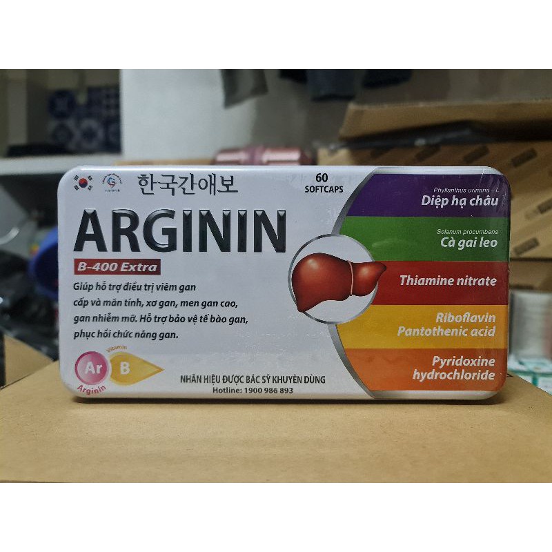 Viên bổ gan ARGININ Giúp tăng cường chức năng gan - Hộp nhôm 60 viên