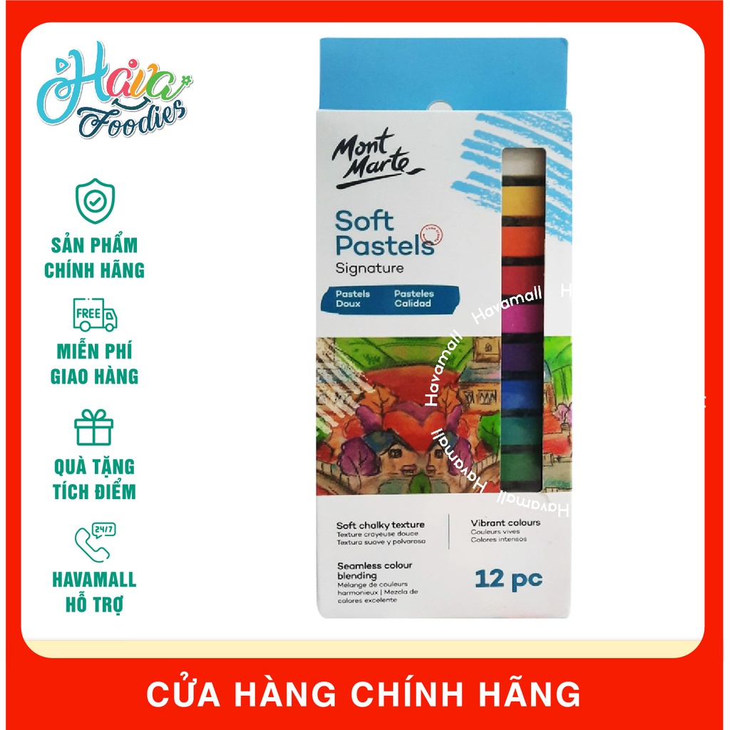 Màu Phấn Soft Pastels Mont Marte 12 Màu