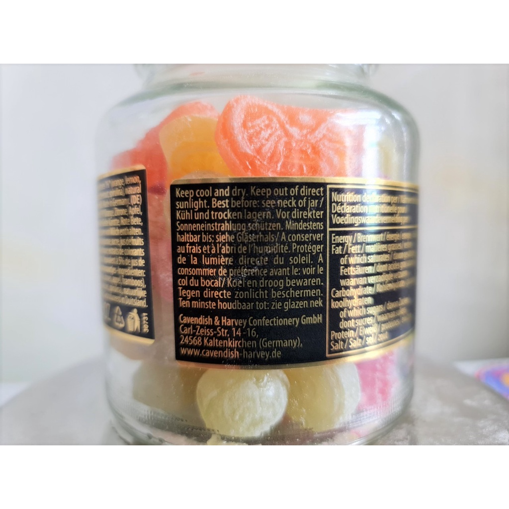 [Lọ TT 300g - MIXED FRUIT SELECTION] KẸO CỨNG VỊ TRÁI CÂY HỖN HỢP [Germany] CAVENDISH &amp; HARVEY Drops
