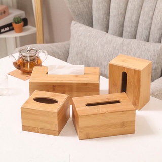 Hộp đựng giấy ăn, Hộp đựng giấy vệ sinh bằng tre mở nắp đáy - Hộp khăn giấy nhiều kích thước