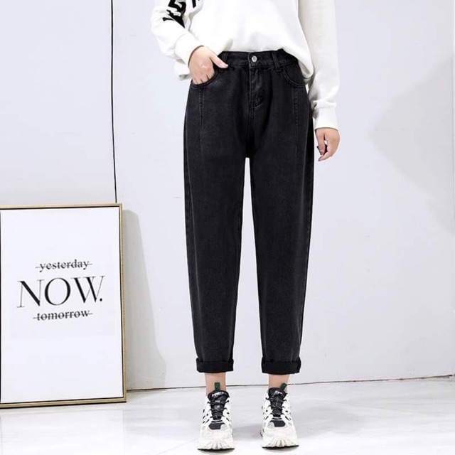 Quần Baggy Jeans Basic Trơn - Form Baggy, lưng thun co giãn thoải mái | BigBuy360 - bigbuy360.vn