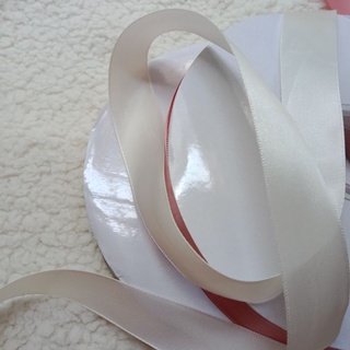Ruy băng lụa 2,5 cm màu kem, nude(loại 1 mặt)
