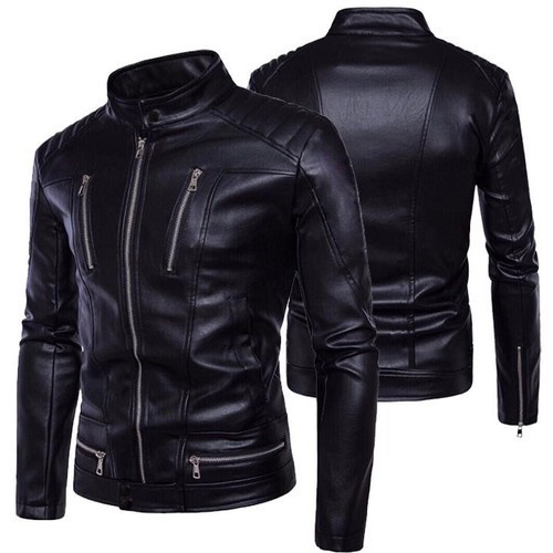 Áo khoác da nam lót dù 6 dây kéo cao cấp Model Fashion AKD139