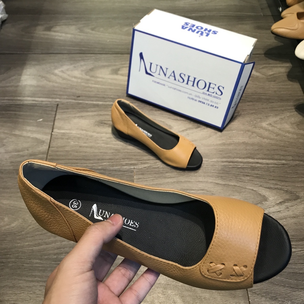 Giày đế xuồng nữ da bò mềm 100% bảo hành 2 năm 1 đổi 1 LUNASHOES 25808 đi êm chân, dễ phối đồ, thời trang