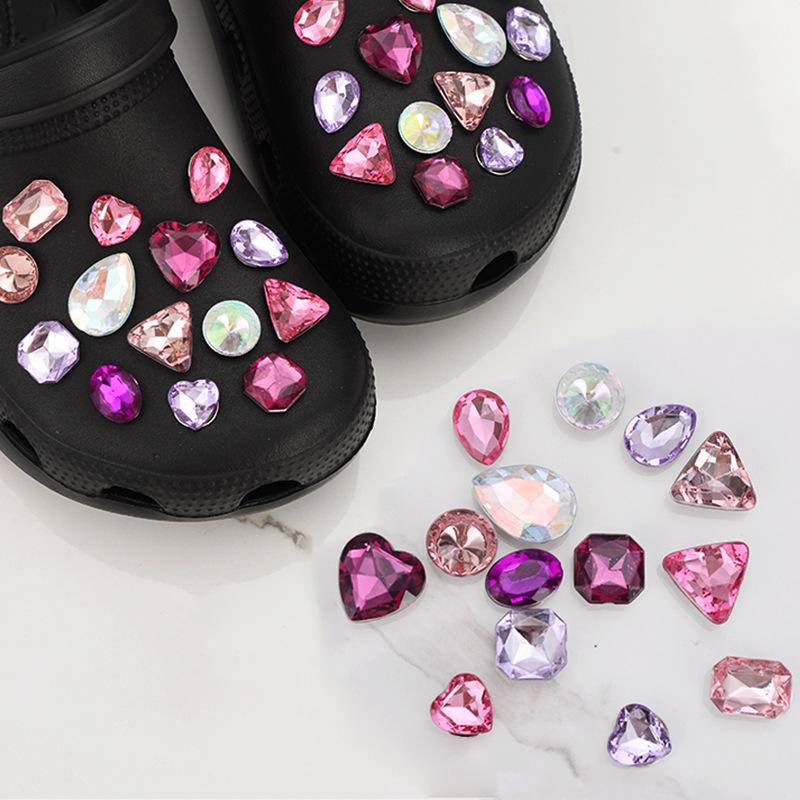crocs sticker * Phụ Kiện Đá Pha Lê Trang Trí Giày Cá Sấushoes sticker Accessories Stickers Sandals Shoe Decoration