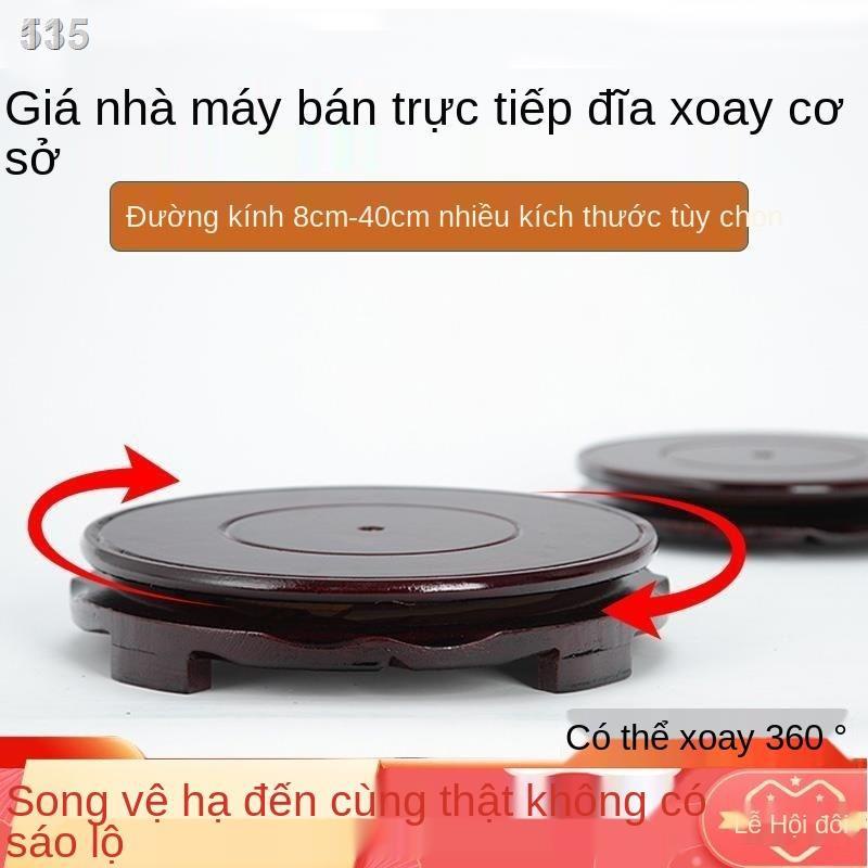 O【bán chạy】Chân đế tròn bằng đá giả gỗ đặt chậu cá, tượng trang trí nhà