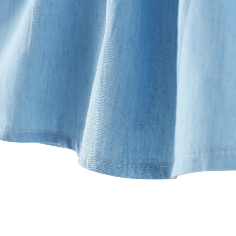 Đầm denim thắt nơ cho bé gái