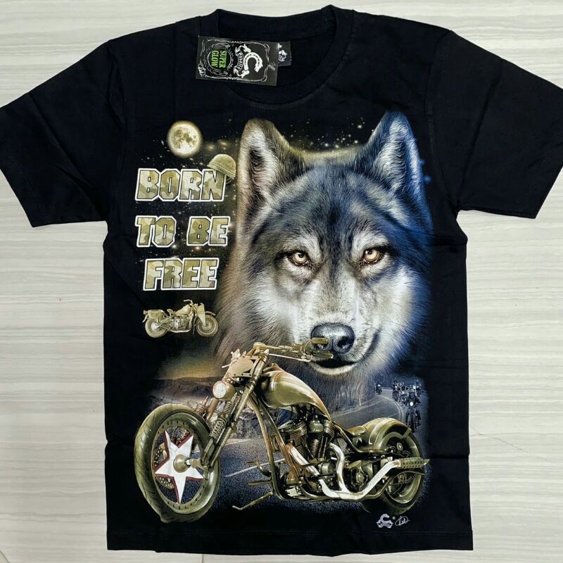 Áo Thun 3D Thái Lan Unisex hình sói moto