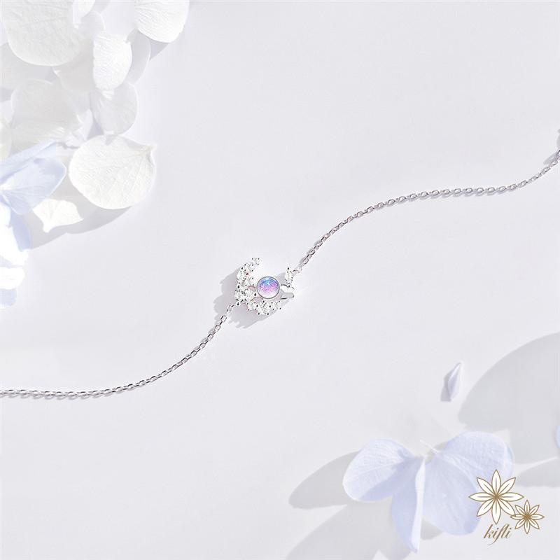 【kifli】Vòng Tay Hình Bướm / Lưỡi Liềm Cao Cấp Nhẹ Nhàng Sang Trọng Cá Tính Dành Cho Bạn Gái