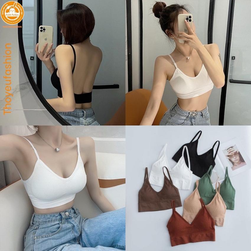 Áo Bra Len Tăm, Áo Ngực Khoét Lưng Chữ U - Áo Con Mút Mỏng Hàng Quảng Châu Siêu Sang Chảnh M367
