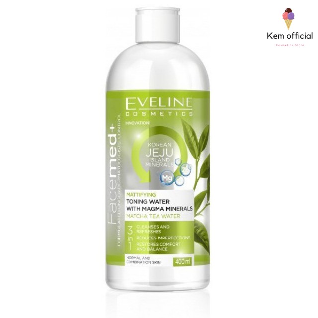 Nước Hoa Hồng Eveline Kiềm Dầu Eveline Với Khoáng Chất Magma Facemed 400ml