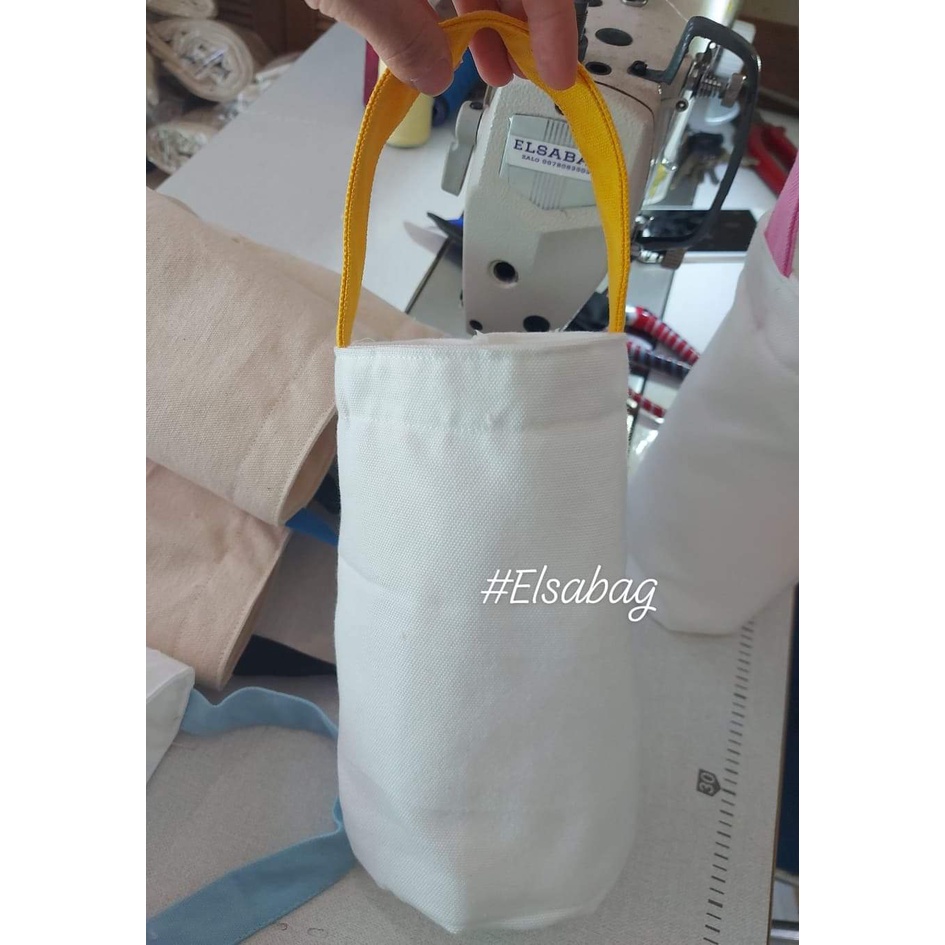Túi đựng bình giữ nhiệt, cốc uống nước trơn không in sỉ, lẻ vải canvas/vải bố