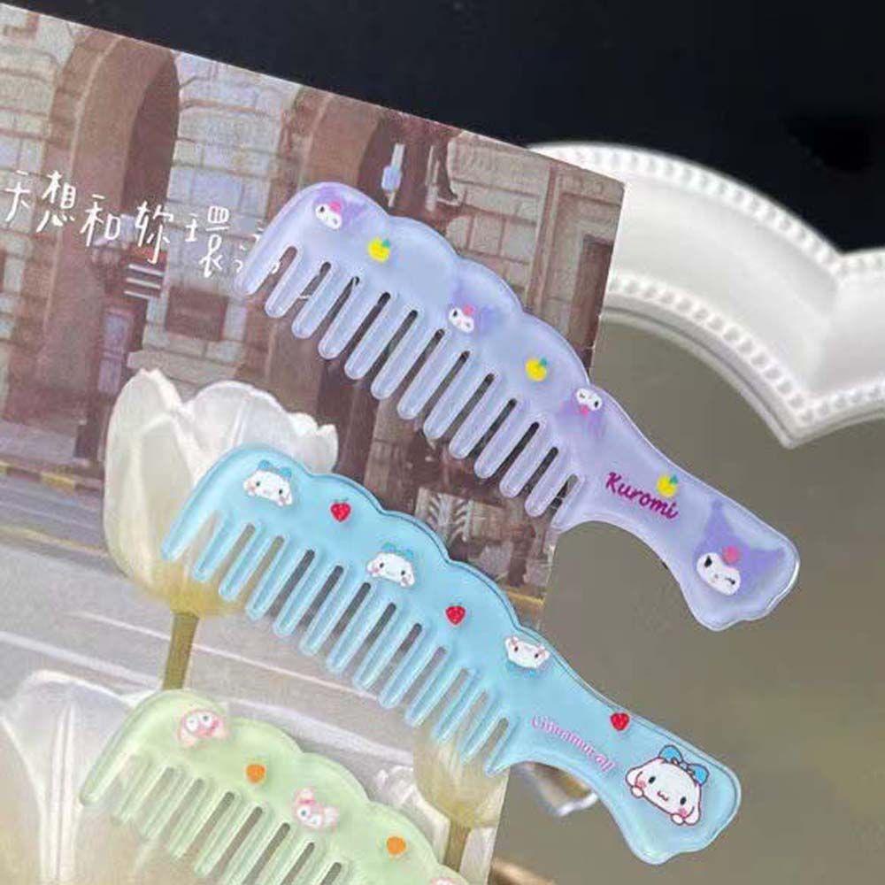Lược Kẹp Tóc 15H Bằng Acrylic Kuromi Hình Melody Cún Cinnamon Phong Cách Hàn Quốc