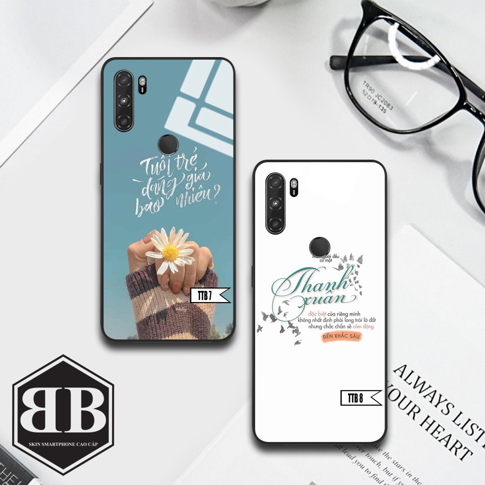 Ốp lưng kính cường lực Vsmart Active 3 in hình theo yêu cầu