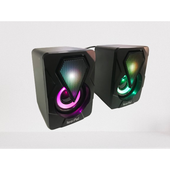 Loa vi tính mini 2.0 LeerFei YST-1046 bass siêu trầm, led nhiều màu