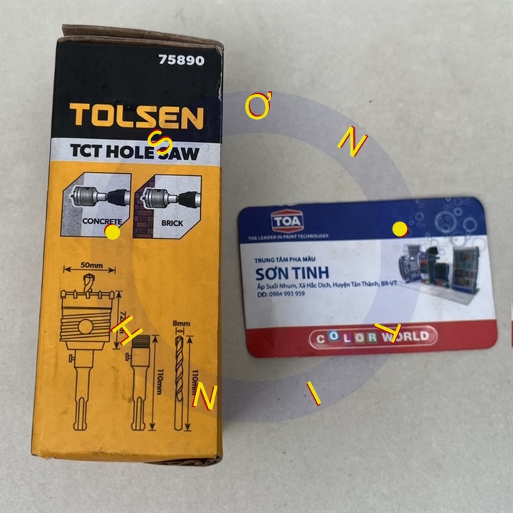 Mũi khoan lỗ khoét lỗ tường bê tông 50mm TOLSEN 75890