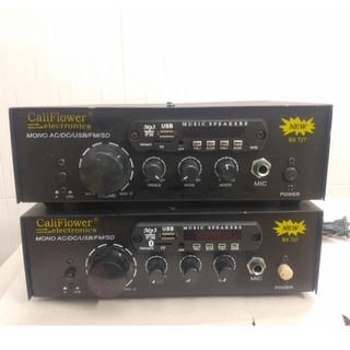 Ampli mini CaliFlower BX727 DC12V, AC220V, USB,FM,SD, có Bluetooth