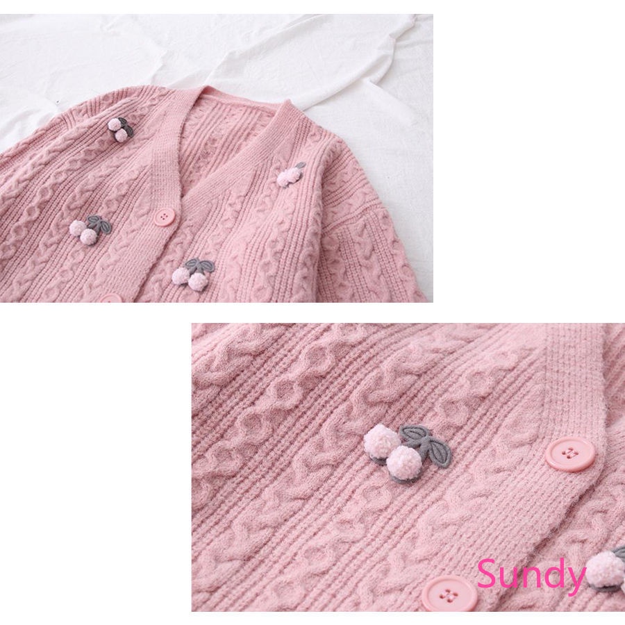 Áo Khoác Cardigan Dệt Kim Cổ Chữ V Thời Trang Mùa Thu Cho Nữ