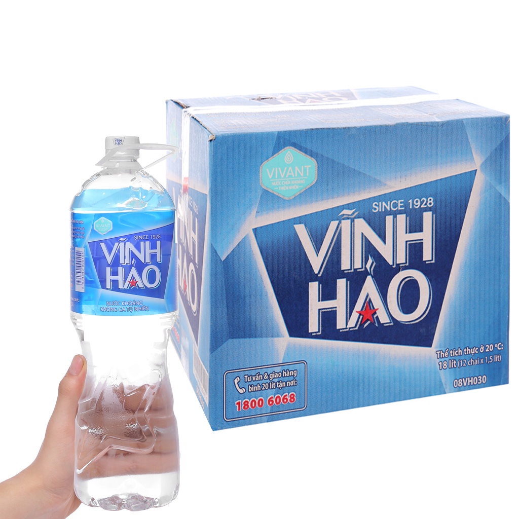 Thùng Nước Khoáng Vĩnh Hảo 1.5l