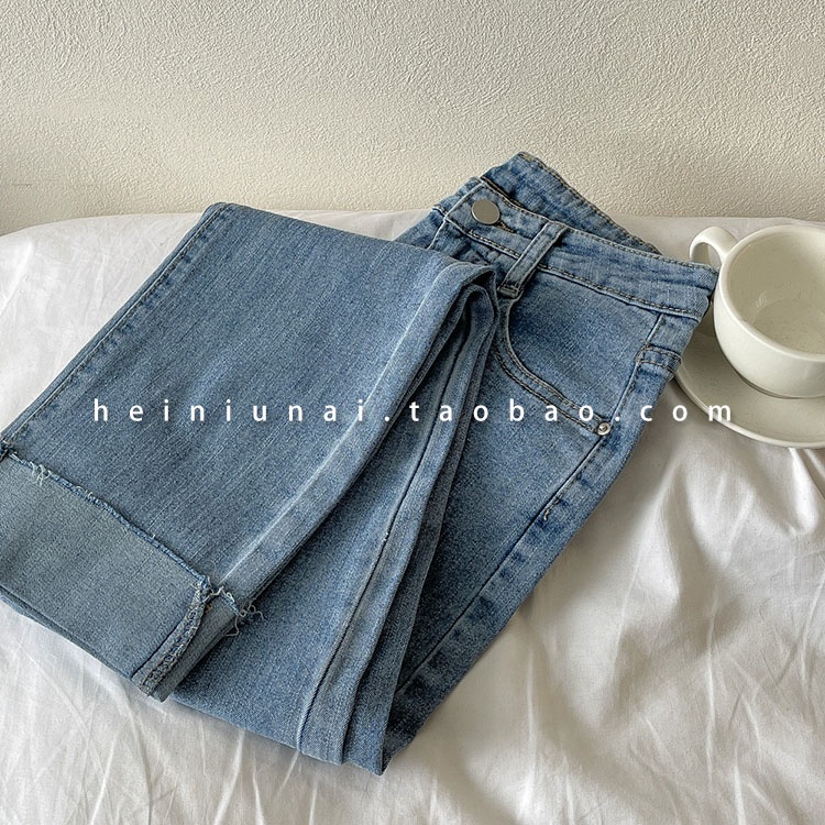 [ HÀNG CÓ SẴN] Quần jeans basic cạp cao gập gấu bảng màu đa dạng phom vừa phù hợp với mọi vóc dáng | BigBuy360 - bigbuy360.vn