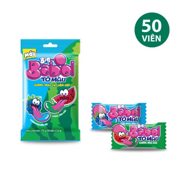 KẸO CAO SU BIG BABOL HƯƠNG TRÁI CÂY GÓI 50 VIÊN