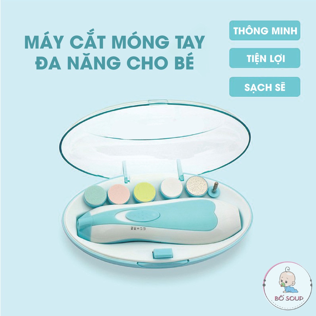 Máy cắt móng tay điện đa năng cho bé (Tặng kèm pin AA, bảo hành 6 tháng) Shop Bố Soup