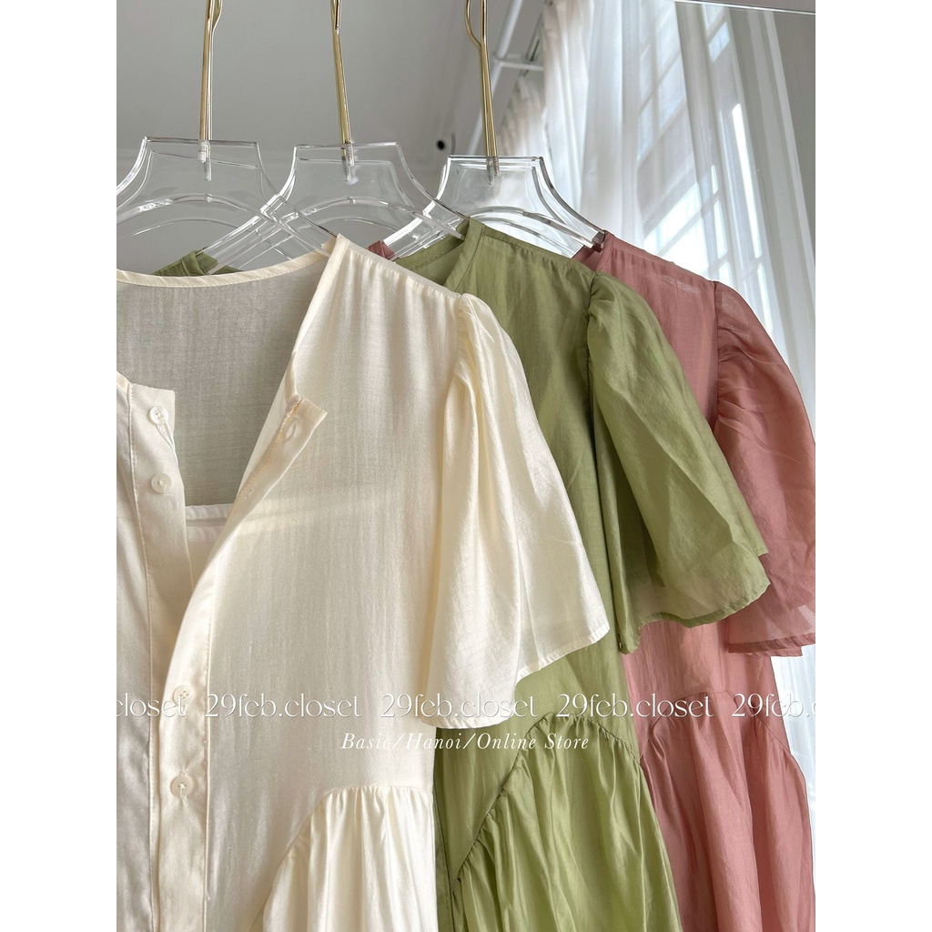 [Ảnh thật/Video] Set váy babydoll voan tơ cúc dọc kèm váy 2 dây 29feb.closet S21 | BigBuy360 - bigbuy360.vn