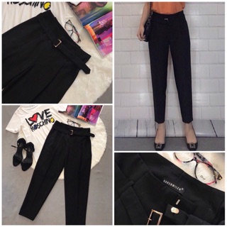Quần baggy Asos nữ màu Đen