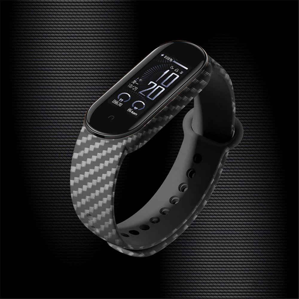 Dây Đeo Thay Thế Bằng Sợi Carbon TPU Cho Xiaomi Mi Band 6 5 4 3