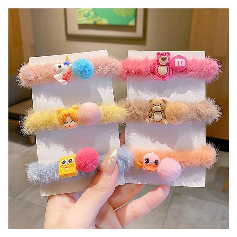 Cột tóc đính bông hoạt hình màu sắc dễ thương CT03