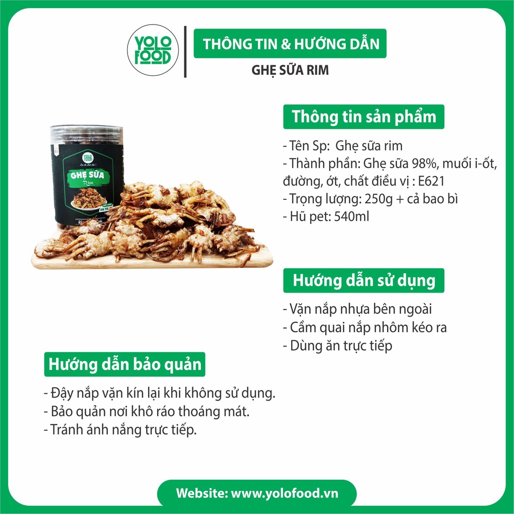 Ghẹ sữa rim gia vị hộp 250g YOLO FOOD đồ ăn vặt ngon chất lượng , ghẹ sữa xóc gia vị loại 1 giòn ngon đậm vị ATVSTP