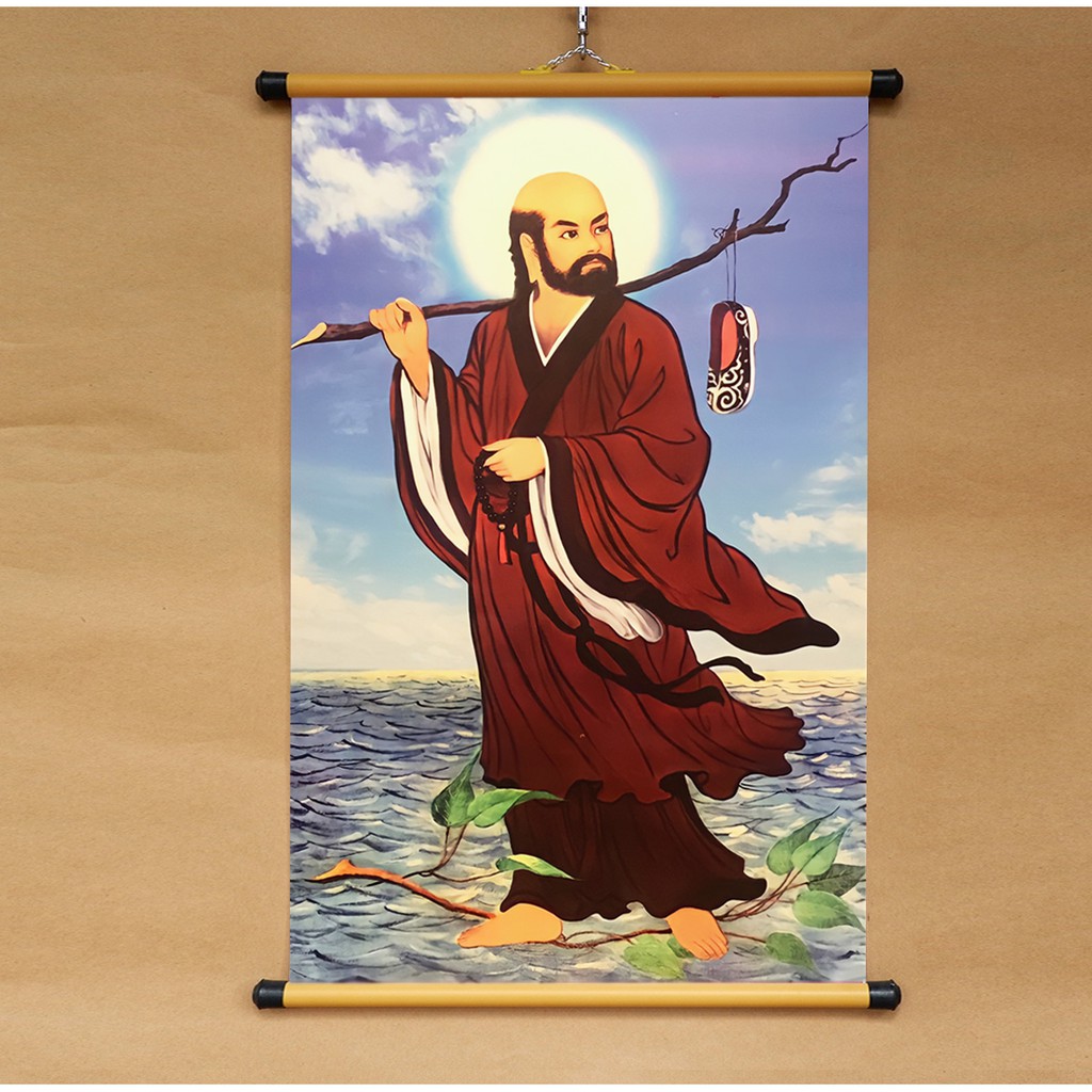 Tranh Đạt Ma Sư Tổ 40x60cm treo tường chất liệu vải phủ bóng cao cấp dày dặn