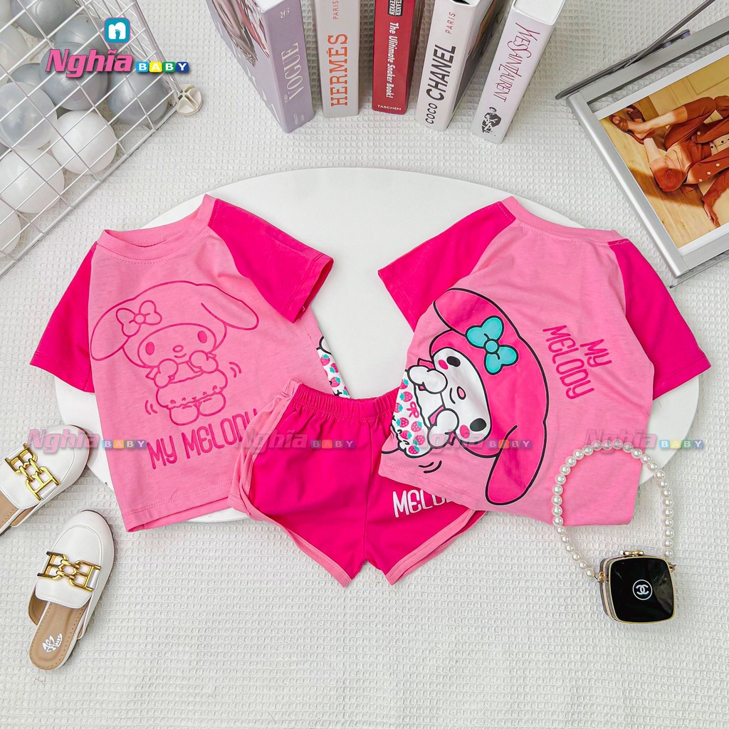 Đồ bộ bé gái thun cotton NGHĨA BABY dành cho bé mặc nhà mùa hè