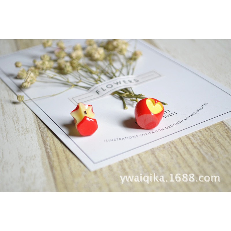 Charm (C146) slime/ Dụng Cụ Charm Trang Trí [Ko Keo &amp; Nút] Hình Trái Táo
