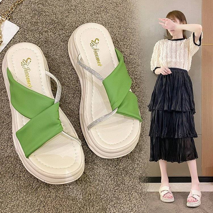 Dép Sandal Đế Dày 4.5cm Thời Trang Đi Biển Cho Nữ