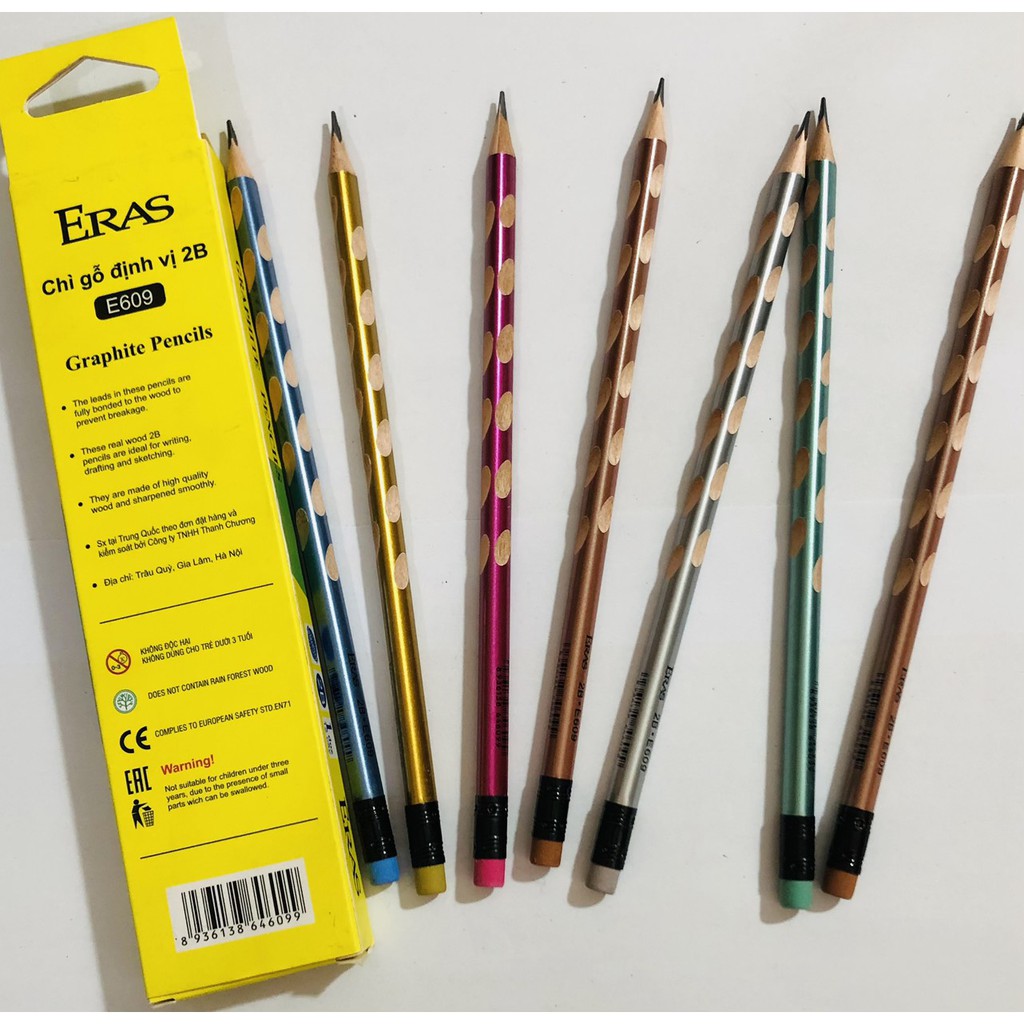 Chì gỗ 2B định vị 3 cạnh E609