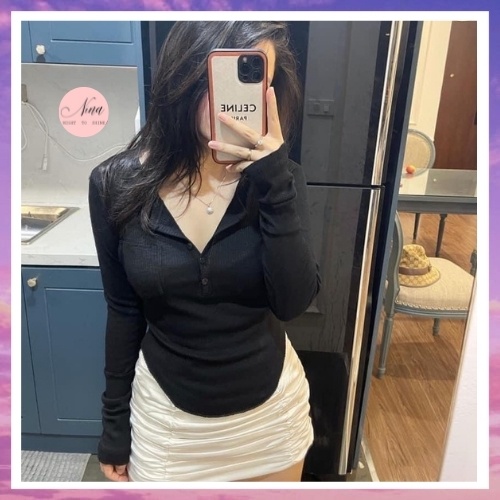 Áo Bozip Nữ Thu Đông Dài Tay Khuy Ngực 3 Màu Tôn Dáng Ôm Body NinaStore - SP000672