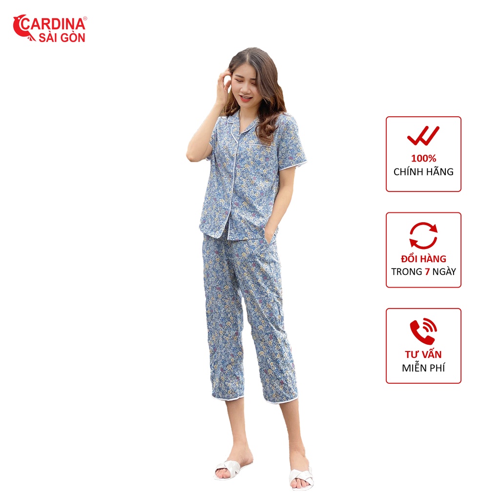 Đồ Bộ Pijama Nữ Dễ Thương Trẻ Trung Chất Mát Mềm Mịn Cao Cấp 𝐂𝐀𝐑𝐃𝐈𝐍𝐀 𝑺𝒂̀𝒊 𝑮𝒐̀𝒏 Nữ Tính Tôn Dáng Mã 1CF3