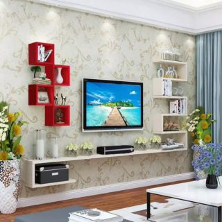 Bộ kệ tivi treo tường trang trí như hình