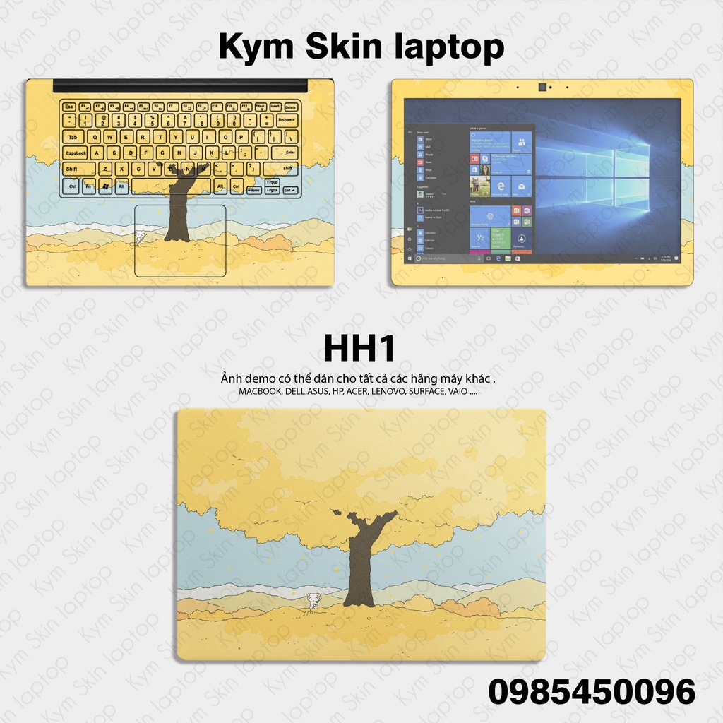 Skin Dán Laptop Mẫu Hoạt Hình - Decal Dán Bảo Vệ Laptop - Cắt Sẵn Cho Mọi Loại Máy