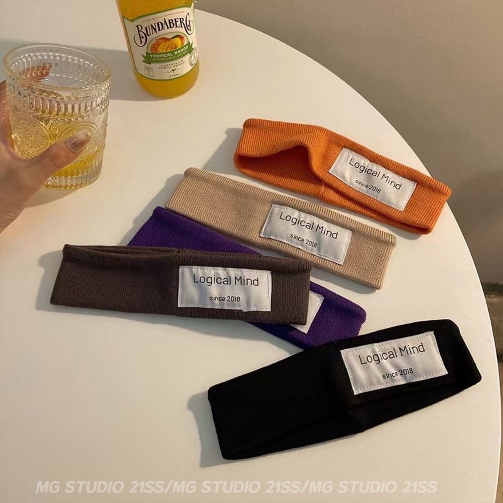 Băng đô MG STUDIO chất liệu vải thêu chữ &quot;Logical Mind&quot;