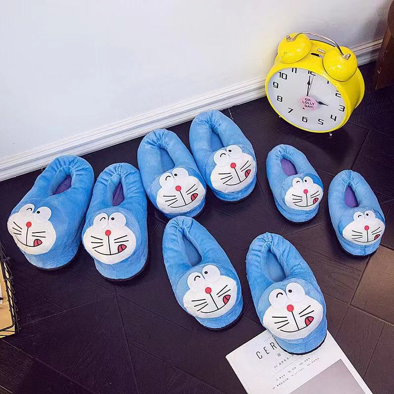 Dép bông Doremon cute cotton slippers large size, smooth feet, thick type Full size in the picture, Adult animal-shaped cotton sandals Dép bông Doremon