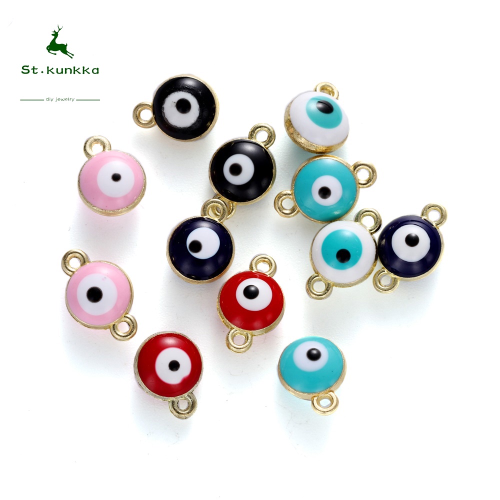 Bộ 20/ 50 phụ kiện viên mắt ST.KUNKKA bằng hợp kim dùng làm dây chuyền trang sức thủ công