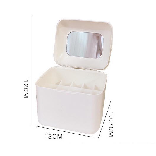Hộp Đựng Son Để Bàn Lipstick Box Kèm Gương (Kèm sticker)