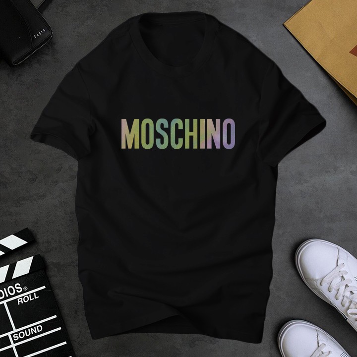 Áo thun nam cổ tròn Moschino Phản quang 7 màu cá tinh , lịch lãm - Vải dầy dặn con giãn tốt | Ur sport