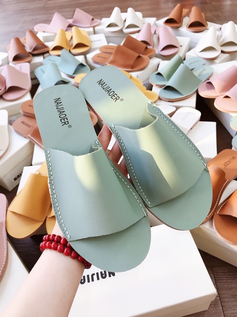 Dép da mềm đế dẻo