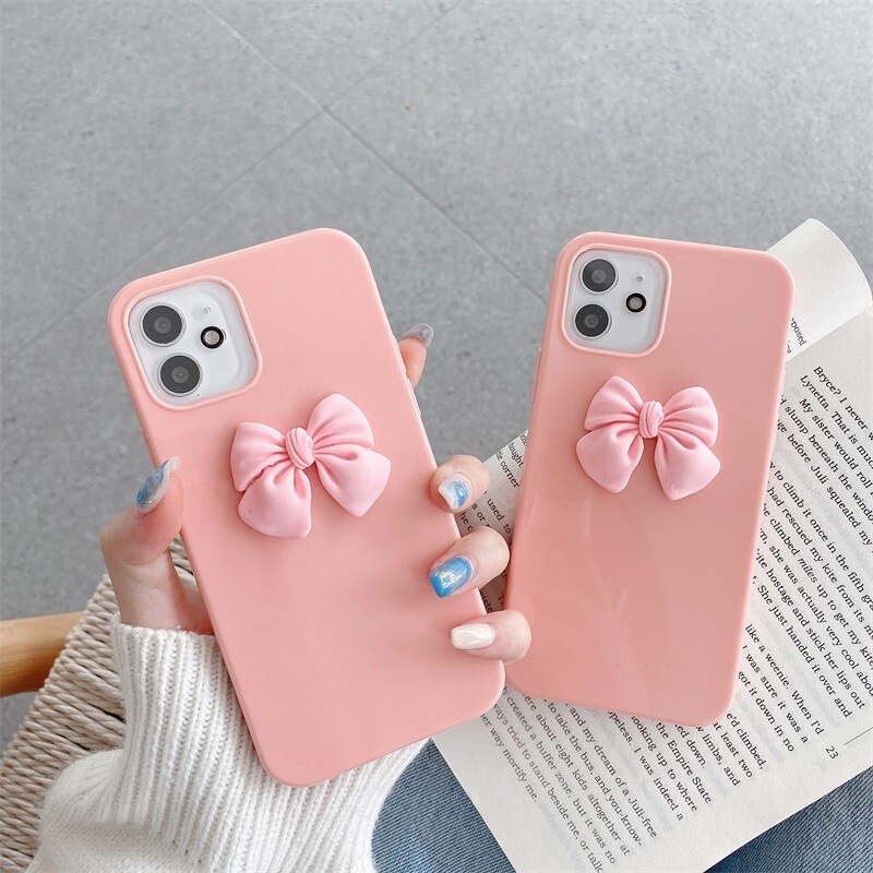 Bao Da điện Thoại Cảm Giác Bóng Bowknot Dành Cho IPhone 12 12Pro Max 11 11Pro Max X Xs Max Xr 8 7 6 6SPlus