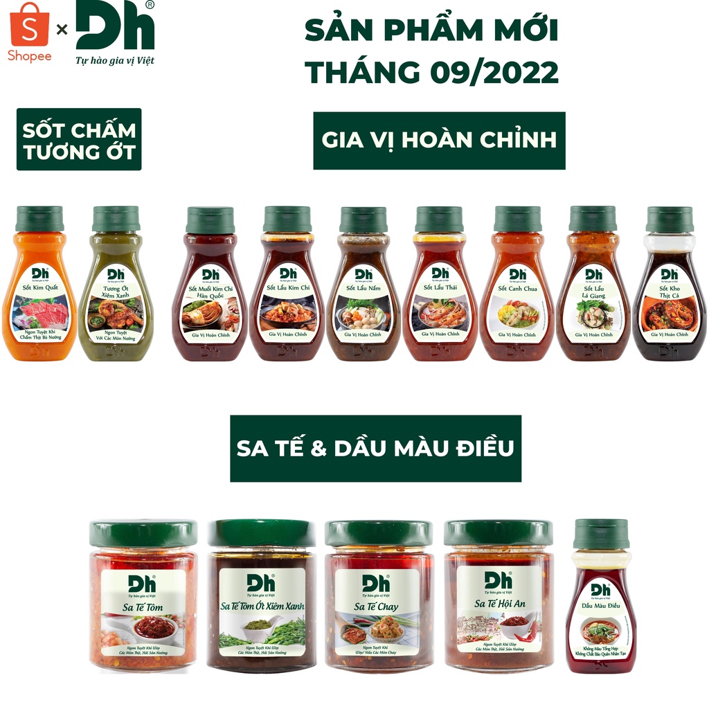Dầu màu điều Dh Foods gia vị chế biến thực phẩm, tạo màu tự nhiên cho món ăn lọ 100ml